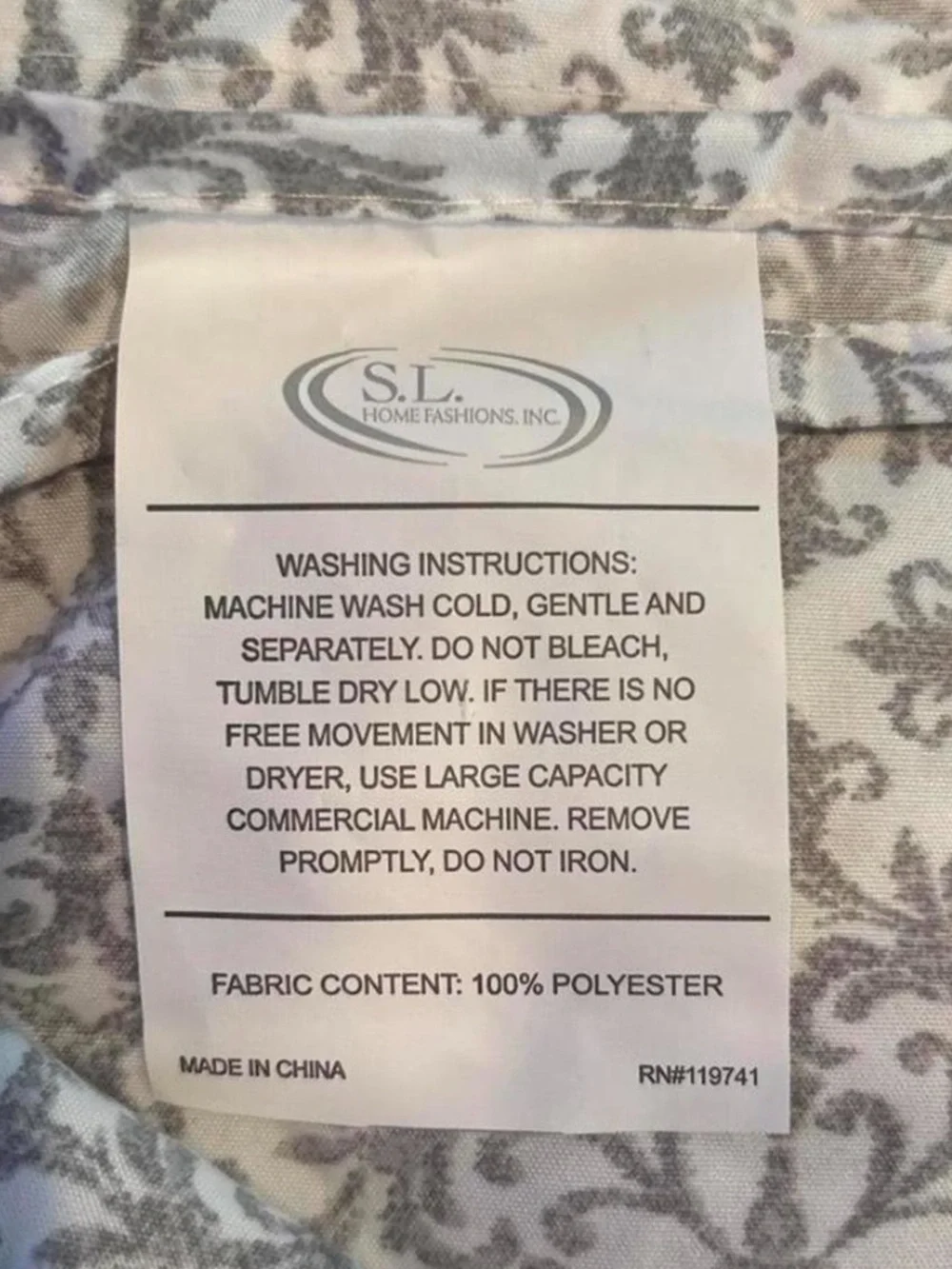 S.L. Home Fashions Light Gray and white fitted sheet -KING